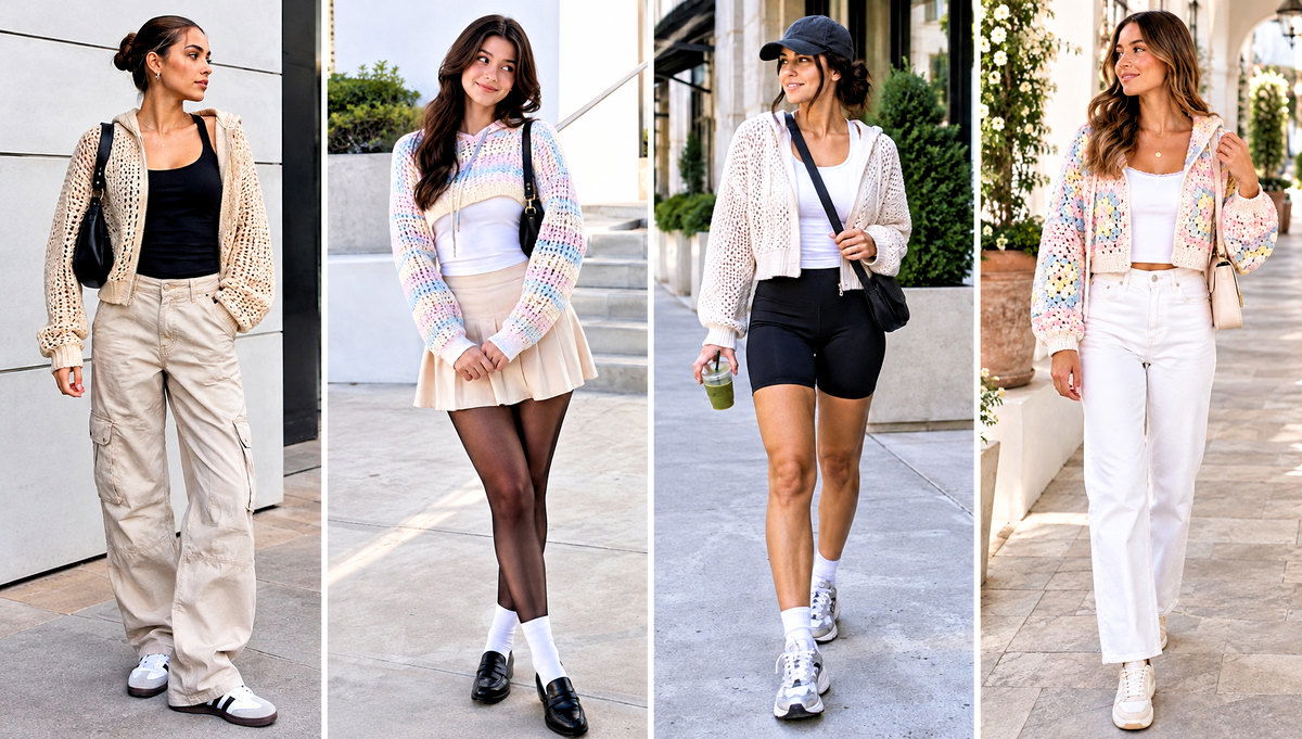 30 Crochet Hoodie Outfit Ideas for Relaxed Street Style