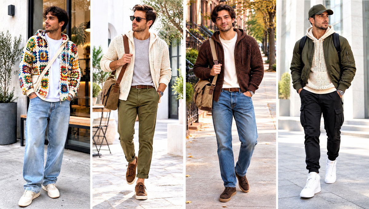 30 Crochet Hoodies for Men Outfit Ideas for Easy Layering