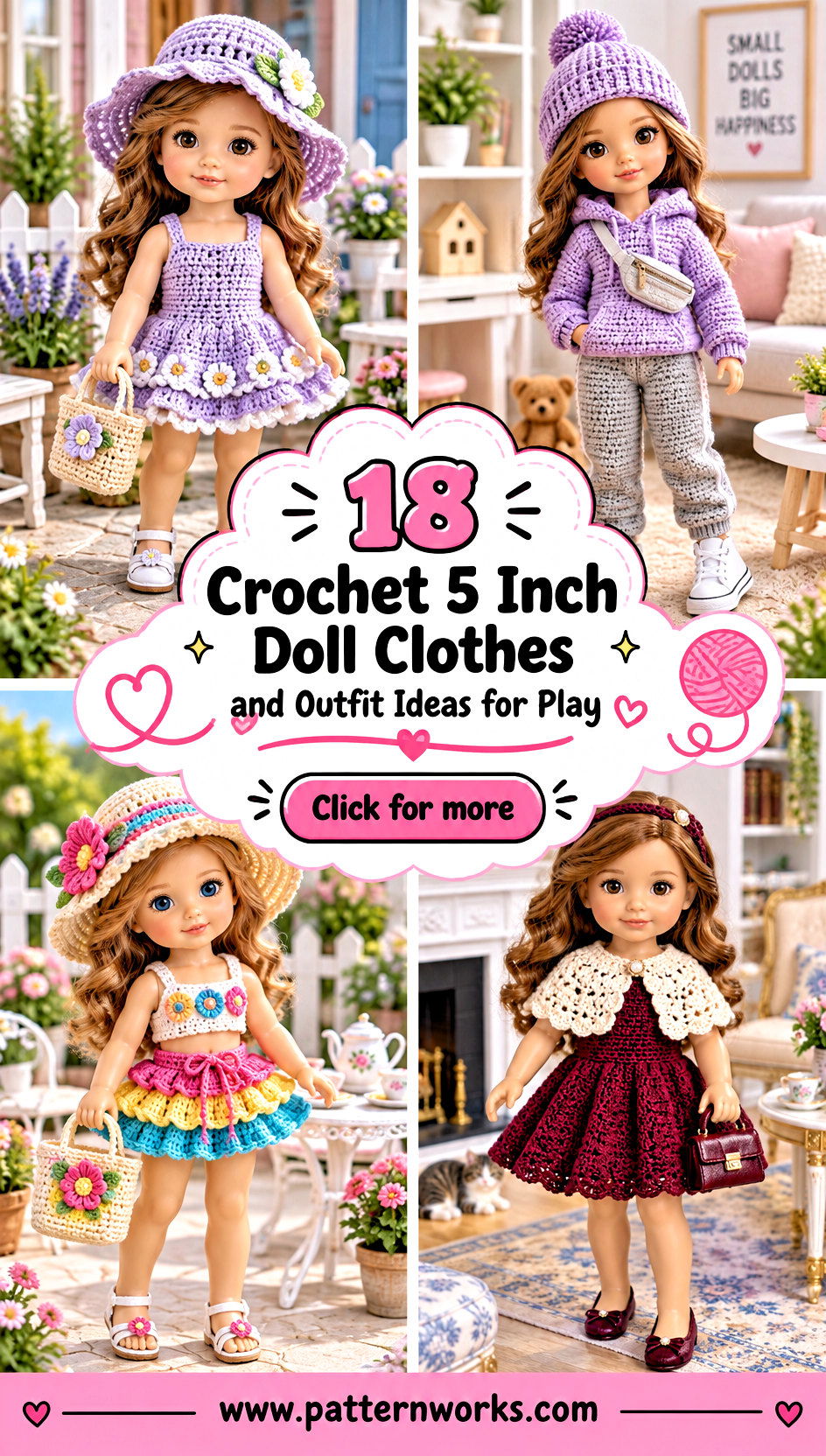 18 Crochet 5 Inch Doll Clothes and Outfit Ideas for Play - 18 Crochet 5 Inch Doll Clothes and Outfit Ideas for Play