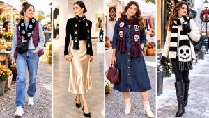 18 Crochet Jack Skellington Scarf Outfit Ideas at Halloween