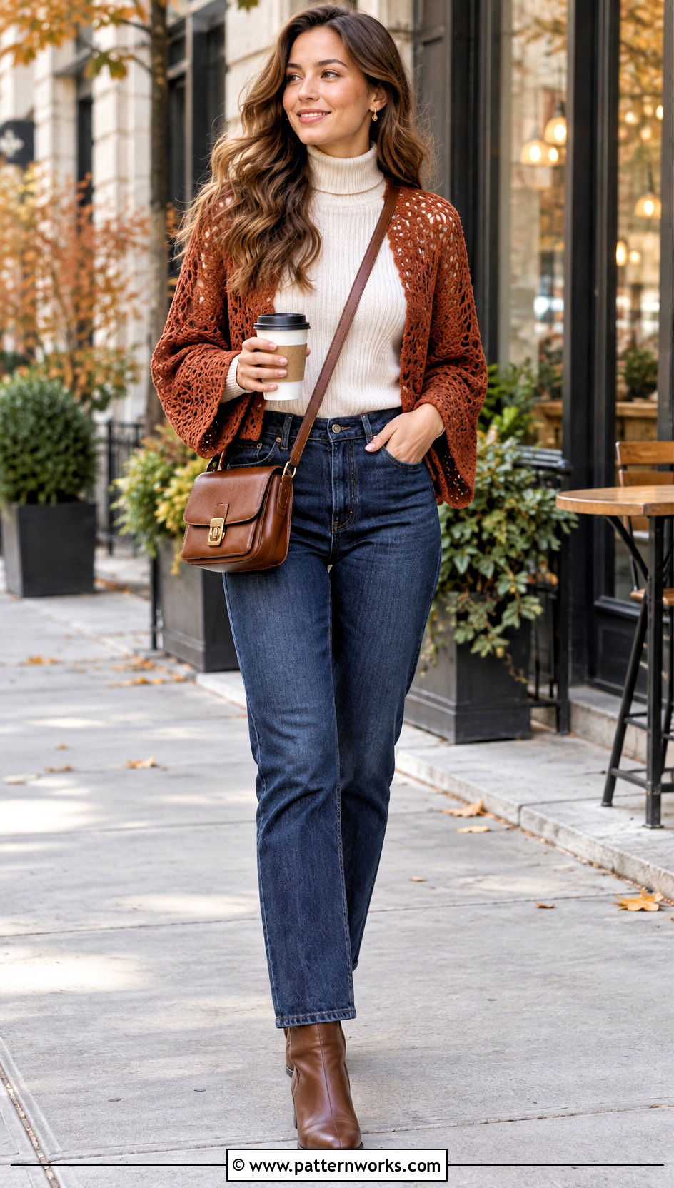 Crochet Lace Shrug With Turtleneck And Jeans - 30 crochet lace shrug outfit ideas