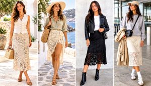 30 Crochet Lace Skirt Outfit Ideas for Simple Chic Pairings