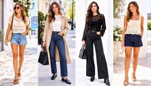 30 Crochet Lace Top Outfit Ideas for Casual Denim Looks