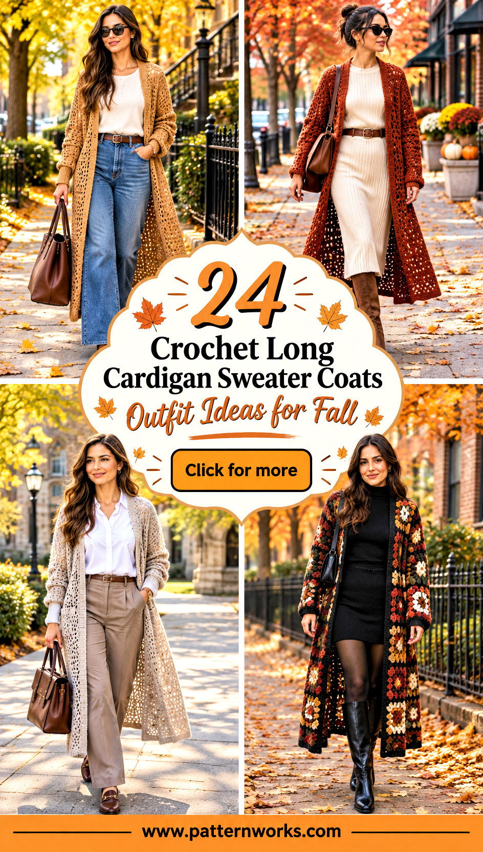 24 Crochet Long Cardigan Sweater Coats Outfit Ideas for Fall - 24 Crochet Long Cardigan Sweater Coats Outfit Ideas for Fall
