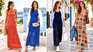 30 Crochet Long Dress Outfit Ideas for Beachside Evenings