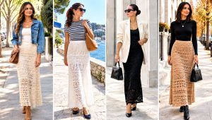 30 Crochet Long Skirt Outfit Ideas for Boho Summer Style