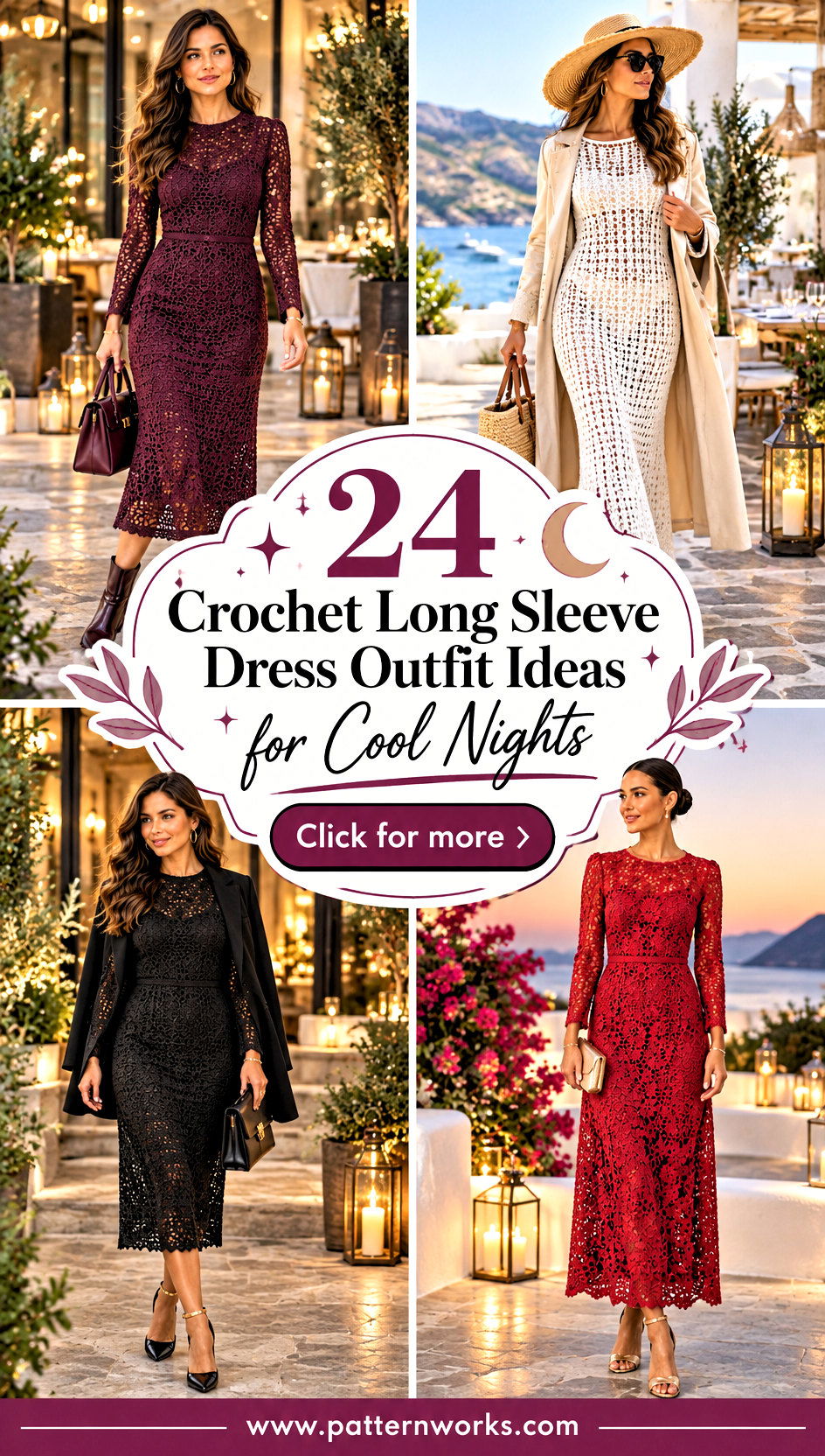 24 Crochet Long Sleeve Dress Outfit Ideas for Cool Nights - 24 Crochet Long Sleeve Dress Outfit Ideas for Cool Nights