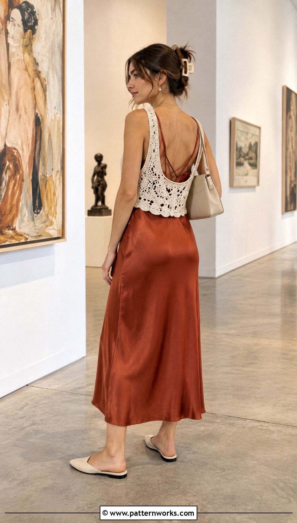 Crochet Low Back Top With Slip Dress - 24 Crochet Low Back Top outfit ideas