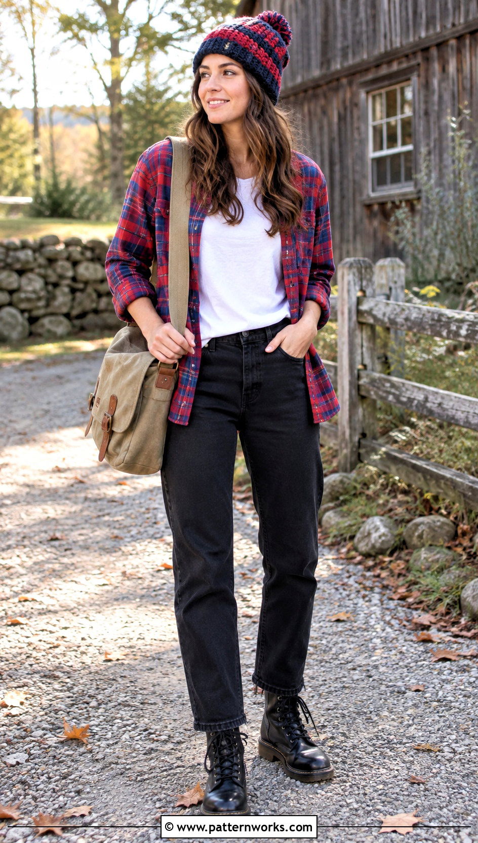 Crochet Mayday Parker Beanie With Plaid Shirt - 18 Crochet Mayday Parker Beanie outfit ideas