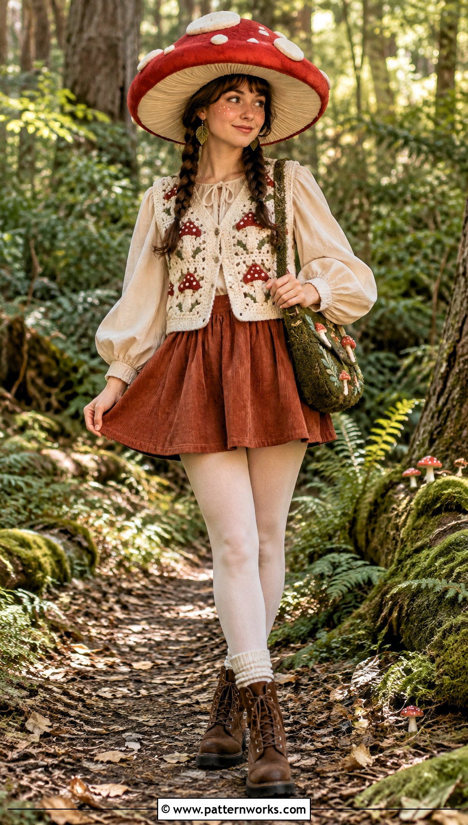 Crochet Mushroom Cap And Vest Costume - 18 crochet halloween costumes women outfit ideas