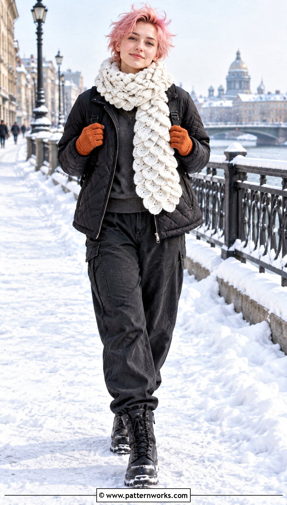 Crochet Natsu Scarf Winter Outfit - 18 Crochet Natsu Scarf outfit ideas