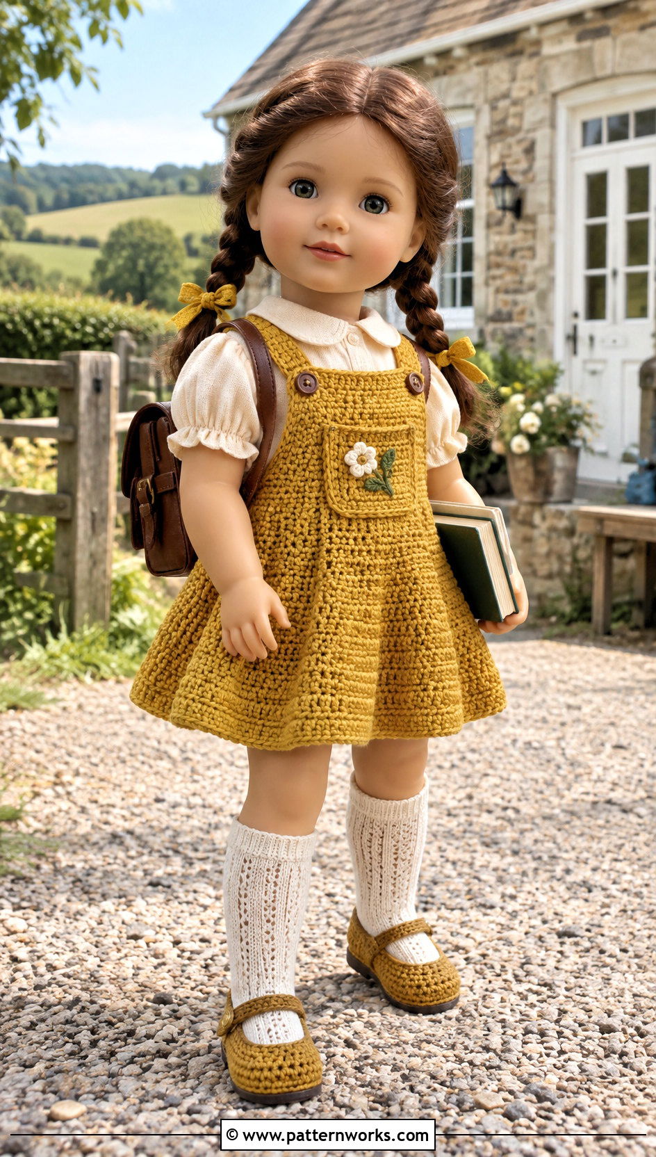 Crochet Pinafore And Blouse Doll Outfit - 18 Crochet Doll Clothes English outfit ideas