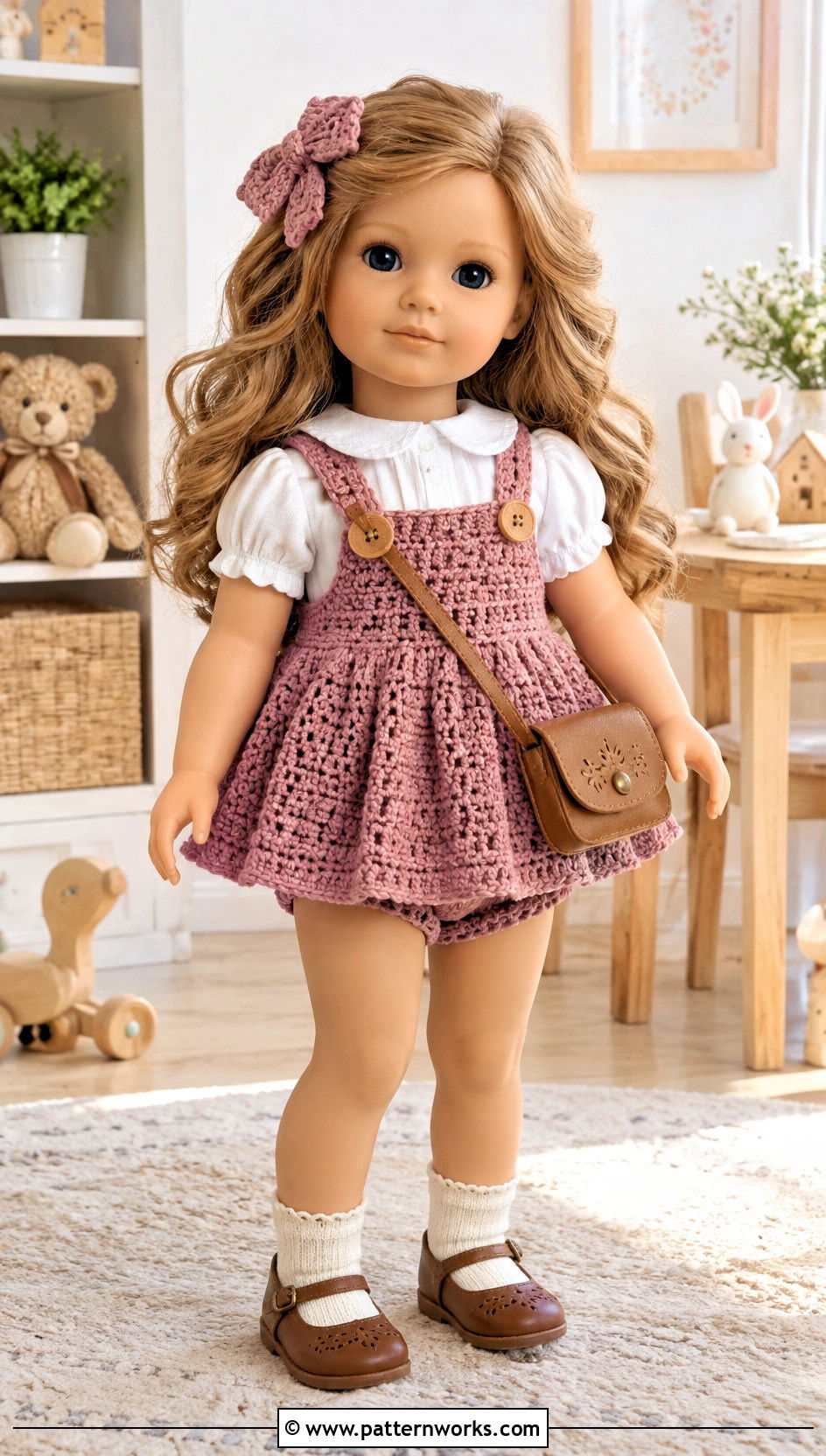 Crochet Pinafore Dress And Panties Outfit - 18 crochet doll dress & panties outfit ideas