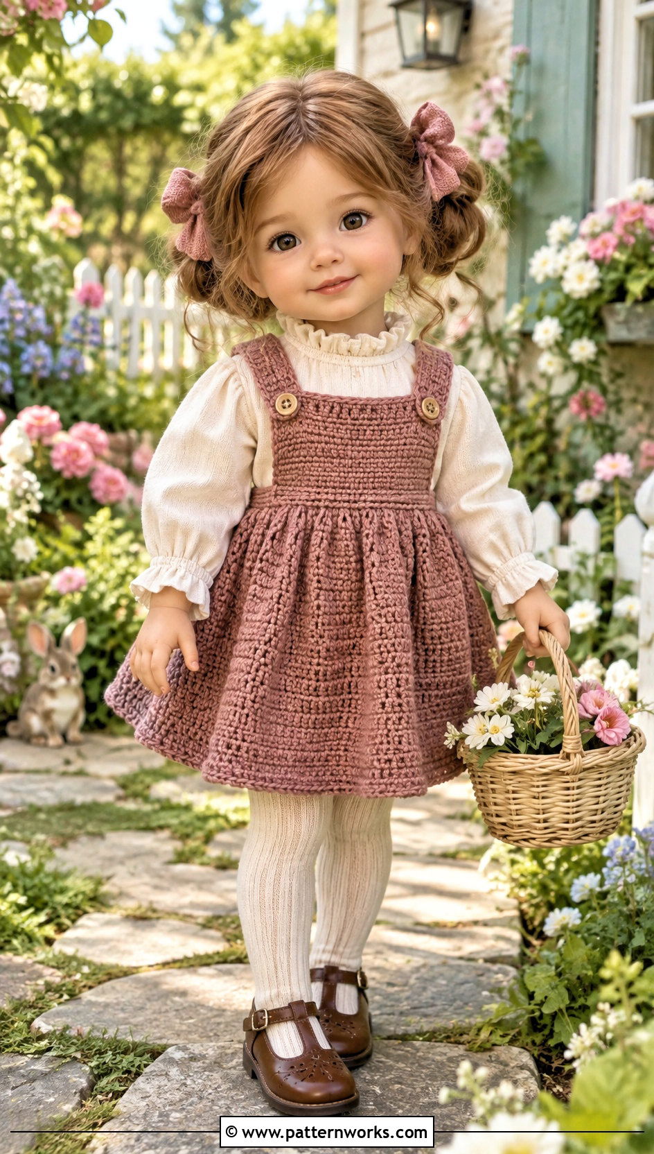 Crochet Pinafore With Ruffled Blouse - 18 Crochet Wellie Wishers Doll Clothes and outfit ideas