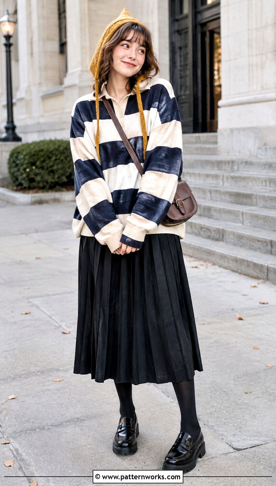 Crochet Pixie Hat With Rugby Shirt - 24 fast crochet hat outfit ideas