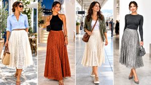 30 Crochet Pleated Skirt Outfit Ideas for Playful Layers