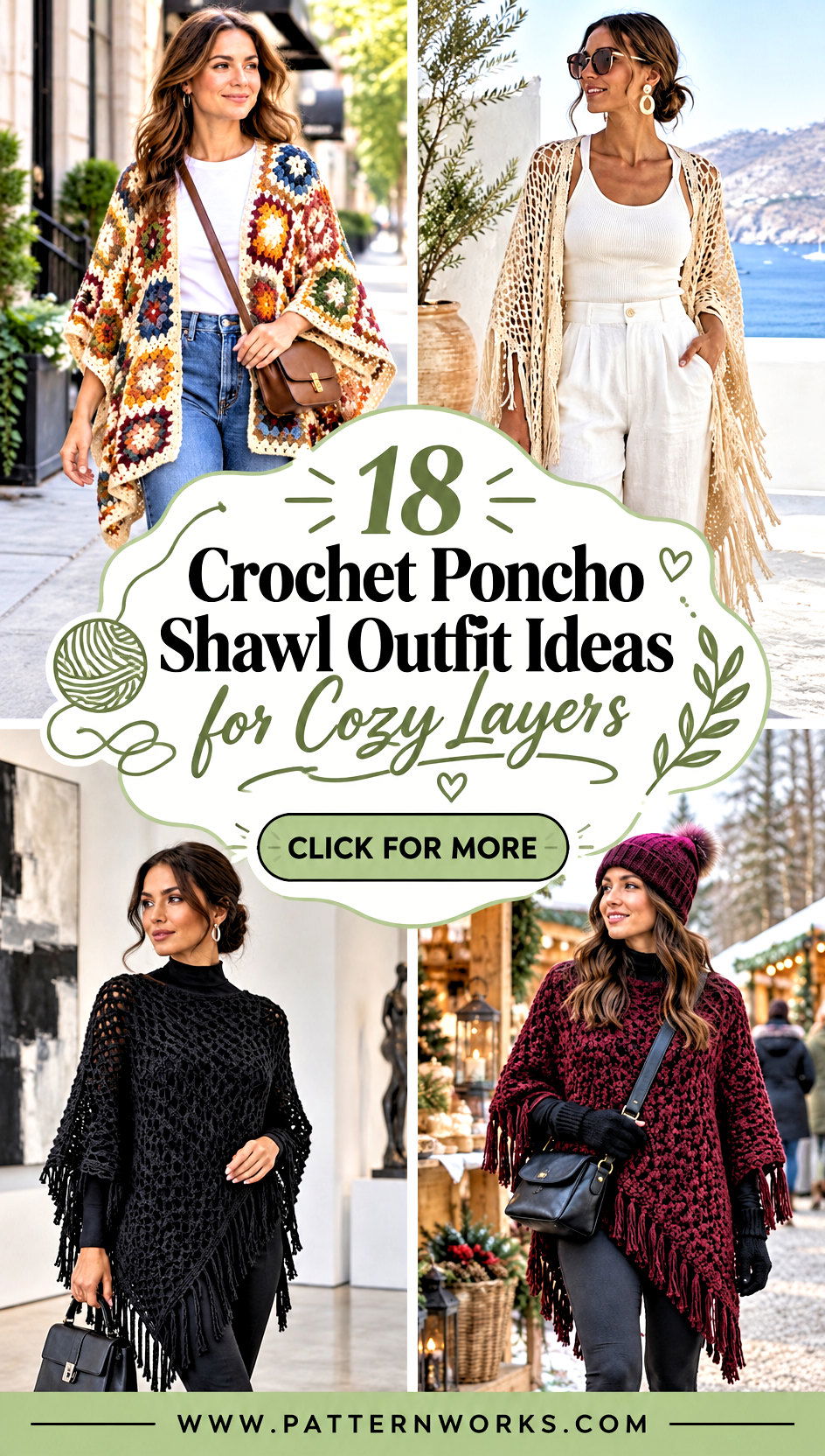 18 Crochet Poncho Shawl Outfit Ideas for Cozy Layers - 18 Crochet Poncho Shawl Outfit Ideas for Cozy Layers