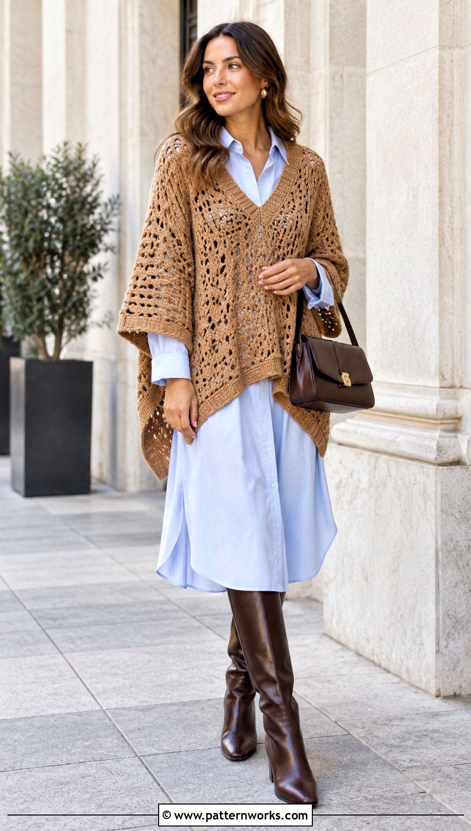 Crochet Poncho With Sleeves And Shirt Dress - 30 crochet poncho with sleeves outfit ideas