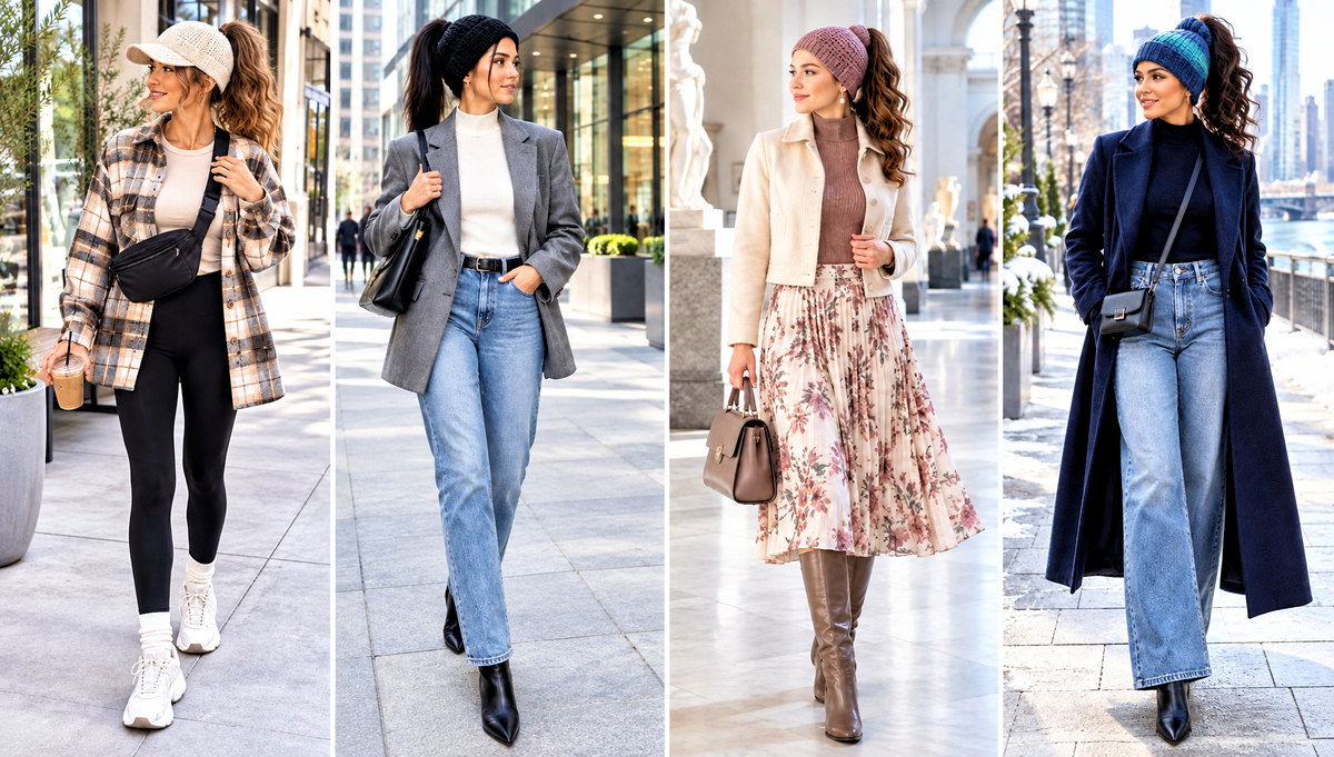 30 Crochet Ponytail Hat Outfit Ideas for Messy Bun Days