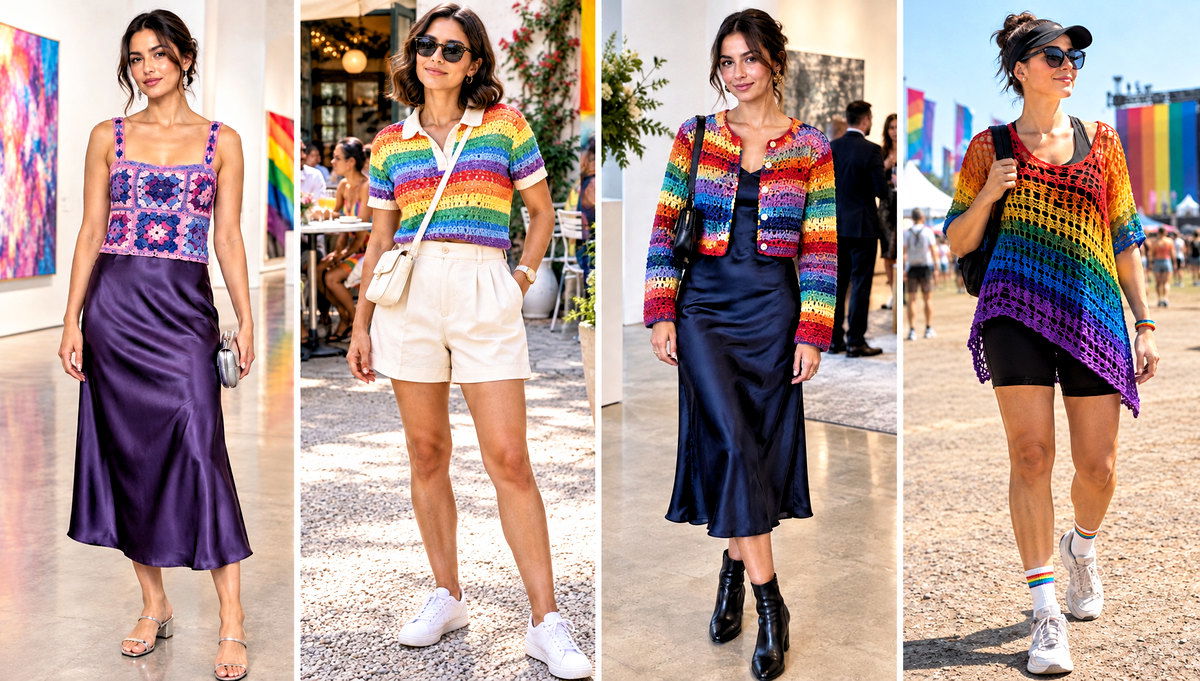 30 Crochet Pride Top Outfit Ideas for Summer Parades