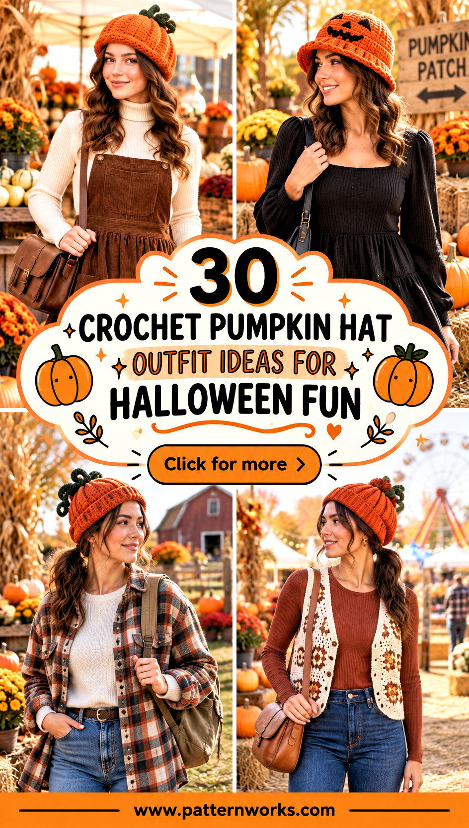 30 Crochet Pumpkin Hat Outfit Ideas for Halloween Fun - 30 Crochet Pumpkin Hat Outfit Ideas for Halloween Fun