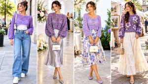 30 Crochet Purple Sweater Outfit Ideas for Colorful Layers
