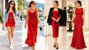 18 Crochet Red Dress Outfit Ideas for Summer Date Nights