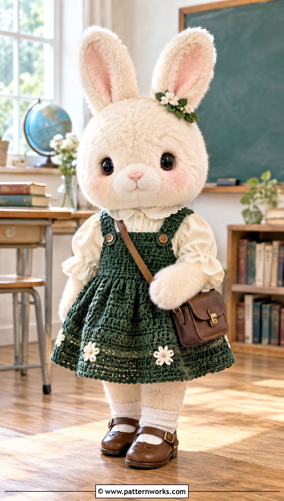 Crochet SKZOO Pinafore Dress With Collared Blouse - 30 Crochet Skzoo Clothes and outfit ideas