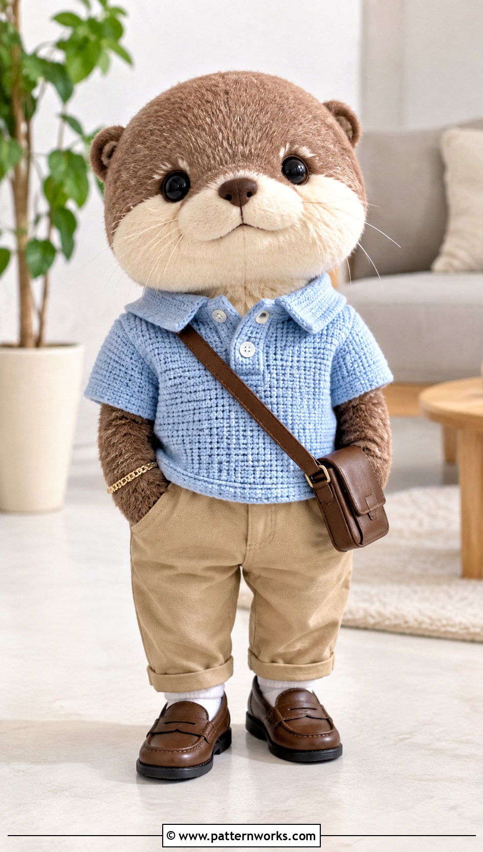 Crochet SKZOO Polo Shirt With Chino Pants - 30 Crochet Skzoo Clothes and outfit ideas