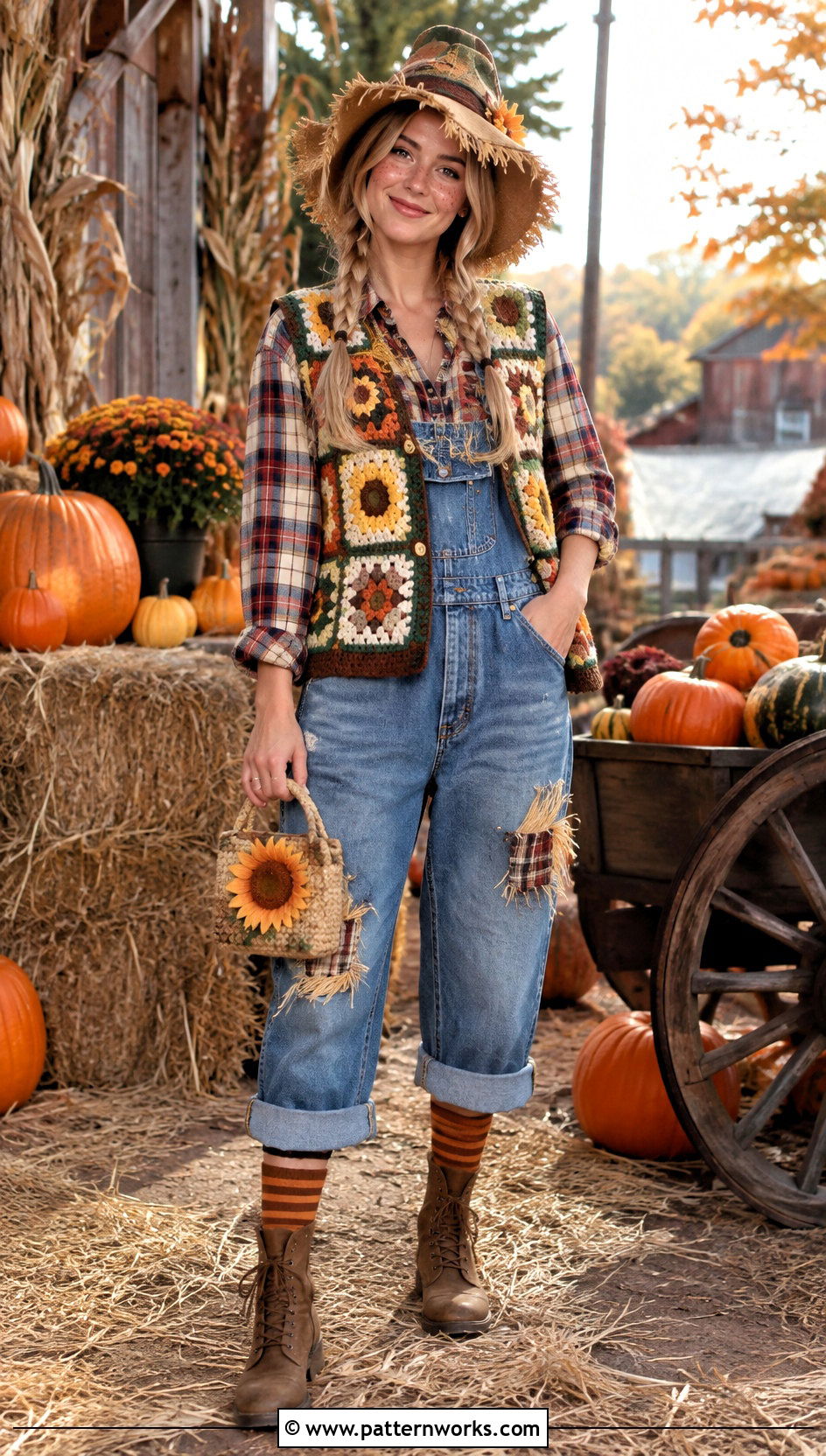 Crochet Scarecrow Vest Costume - 18 crochet halloween costumes women outfit ideas