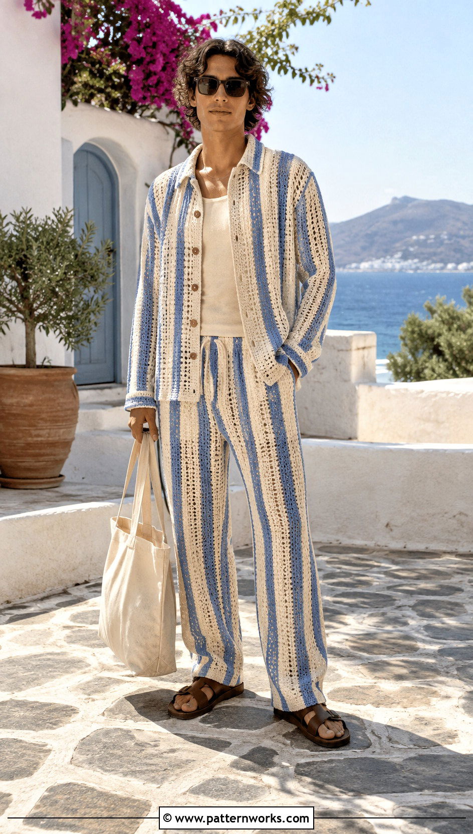 Crochet Shirt Outfit With a Matching Crochet Set - 30 crochet unisex shirt outfit ideas