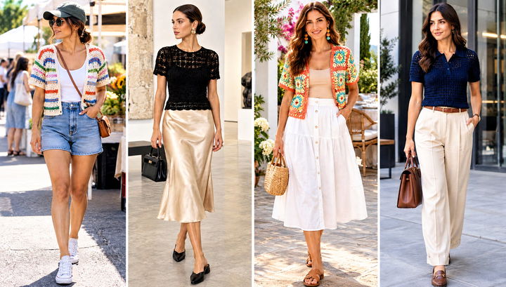 18 Crochet Short Sleeve Shirt Outfit Ideas for Sunny Days