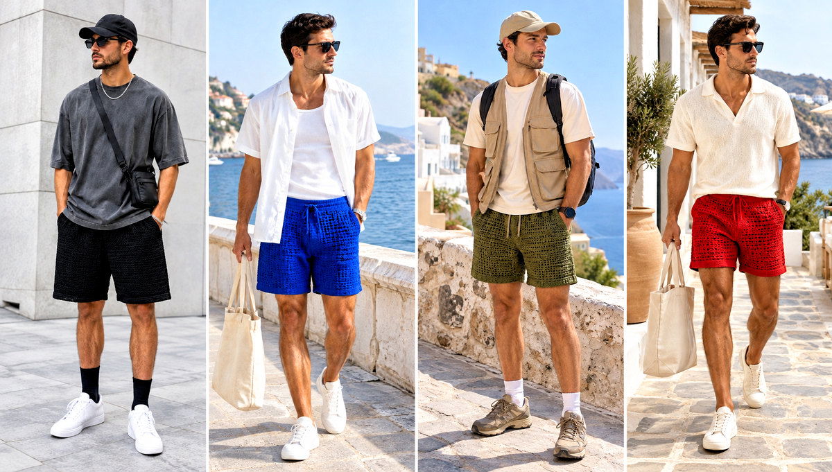 18 Crochet Shorts for Men Outfit Ideas for Casual Summer