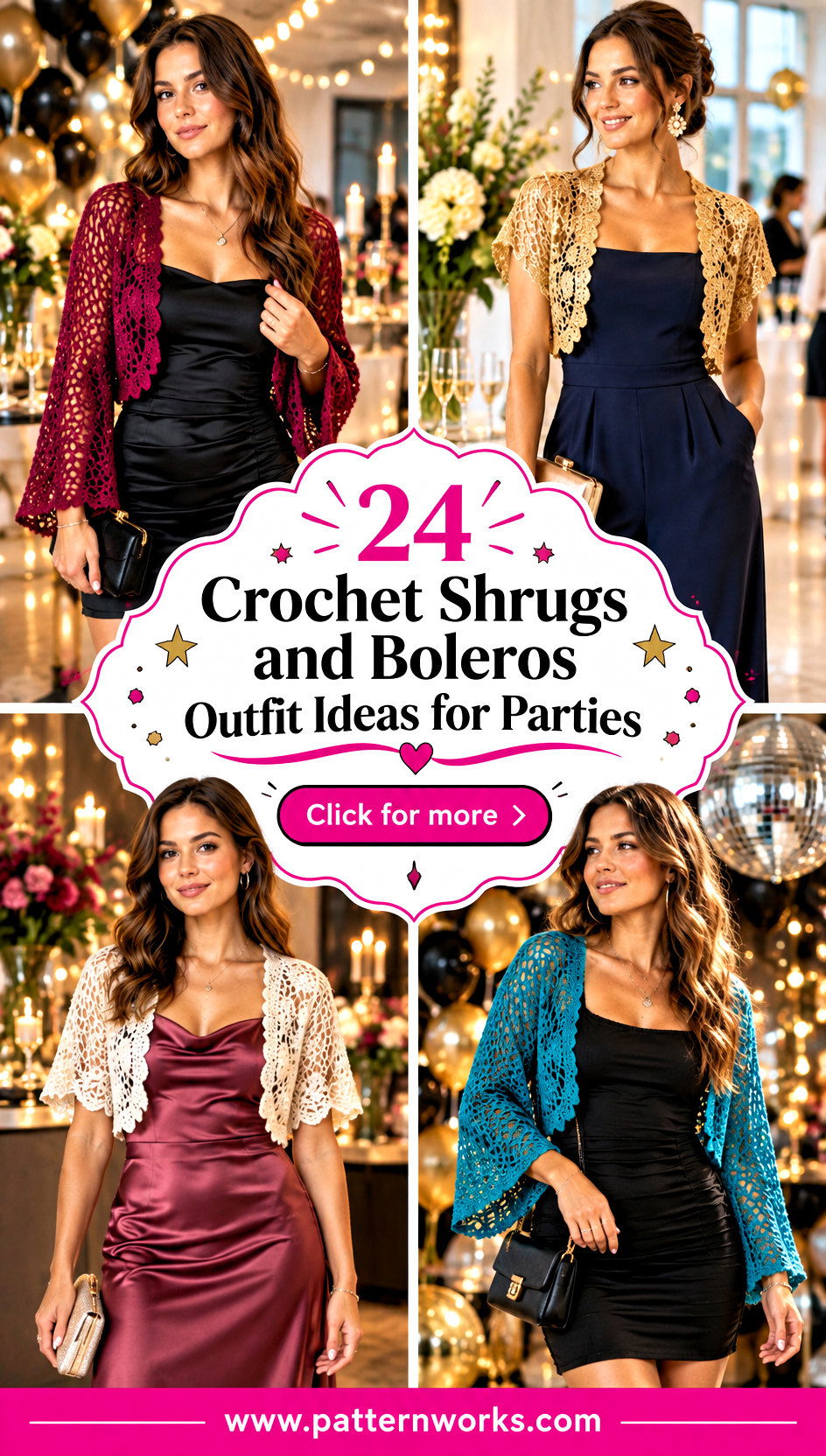 24 Crochet Shrugs and Boleros Outfit Ideas for Parties - 24 Crochet Shrugs and Boleros Outfit Ideas for Parties