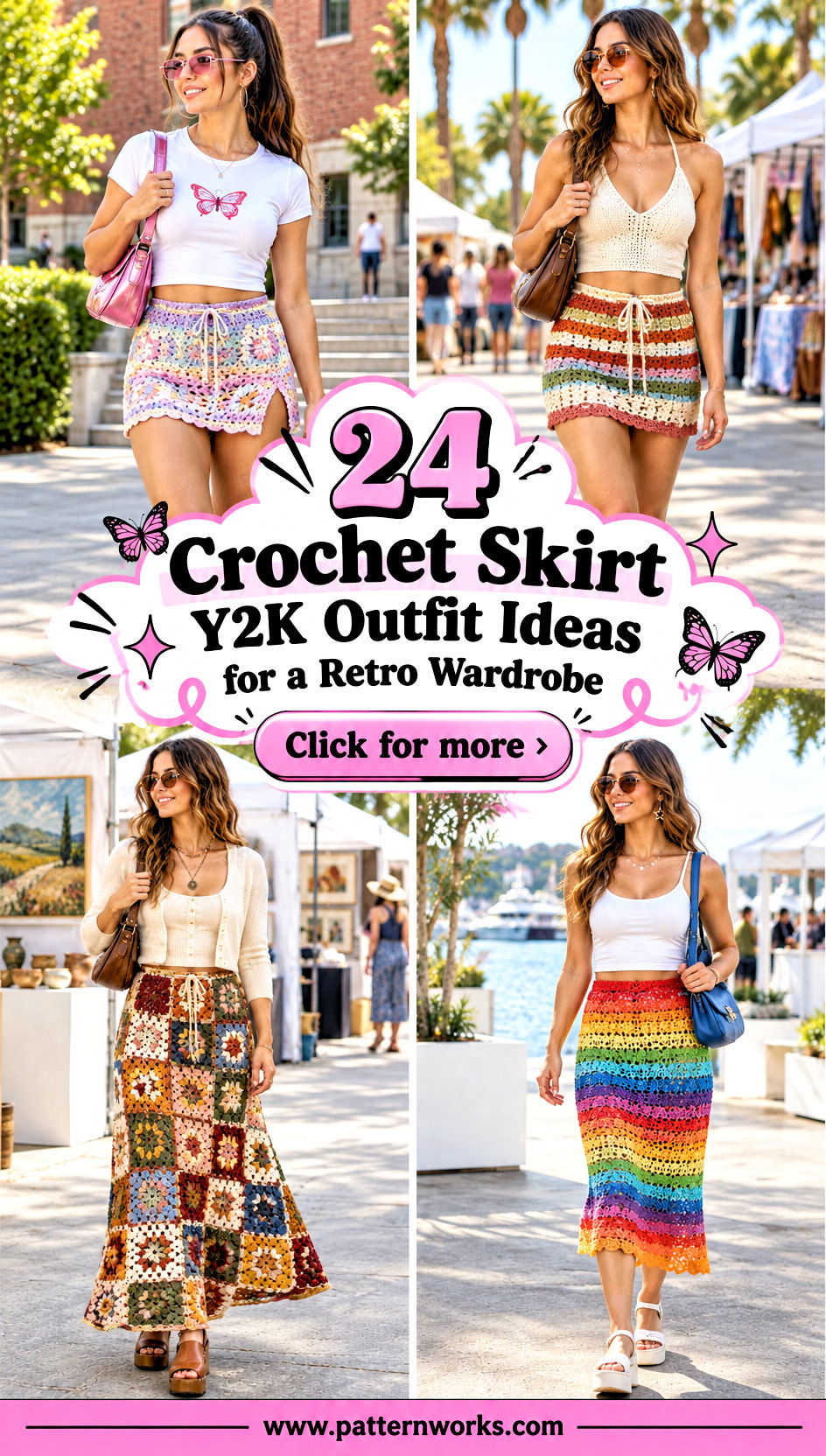 24 Crochet Skirt Y2K Outfit Ideas for a Retro Wardrobe - 24 Crochet Skirt Y2K Outfit Ideas for a Retro Wardrobe