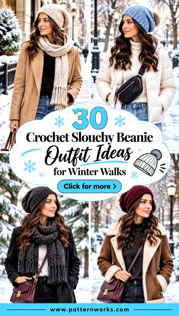 30 Crochet Slouchy Beanie Outfit Ideas for Winter Walks - 30 Crochet Slouchy Beanie Outfit Ideas for Winter Walks