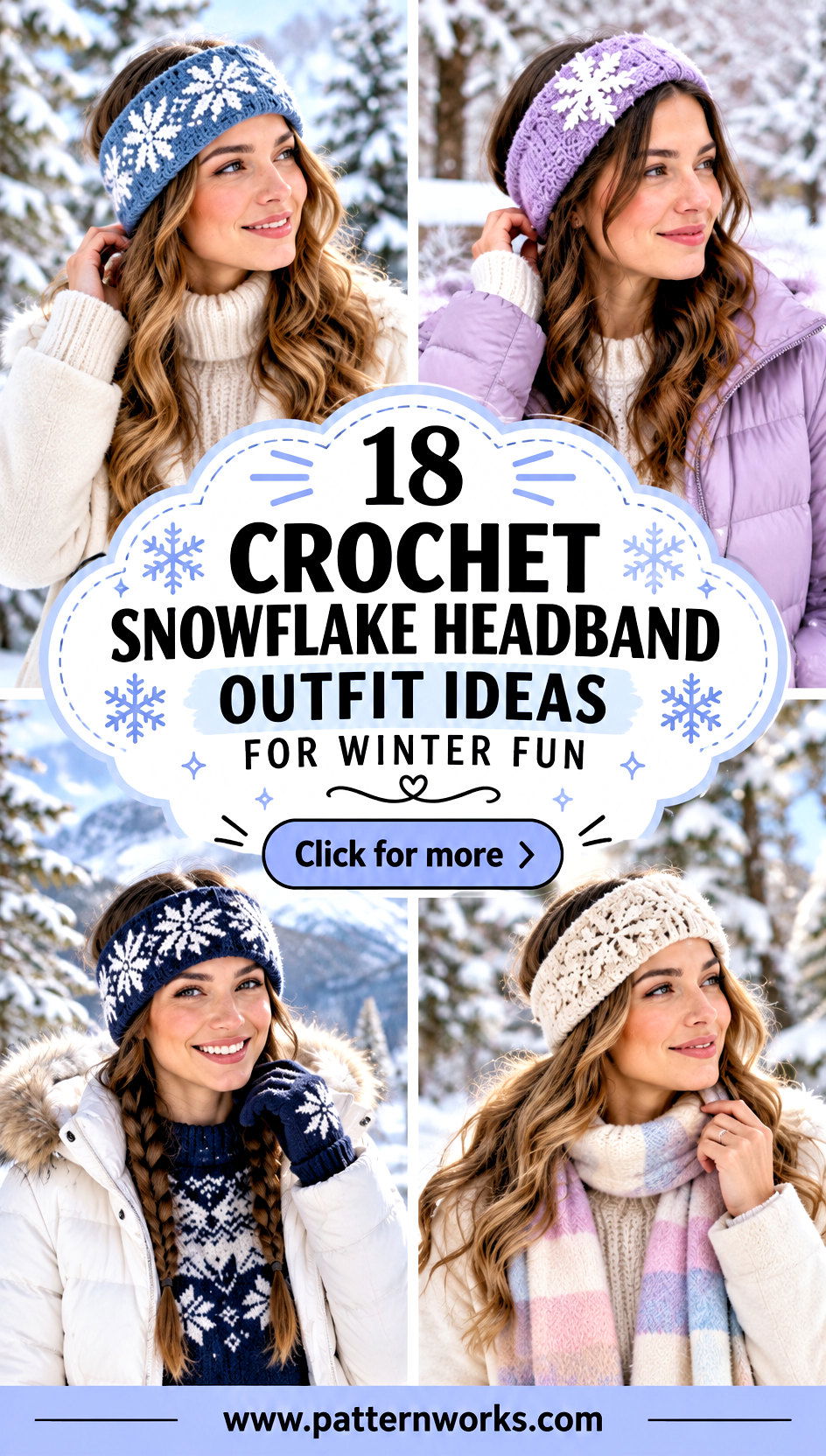 18 Crochet Snowflake Headband Outfit Ideas for Winter Fun - 18 Crochet Snowflake Headband Outfit Ideas for Winter Fun
