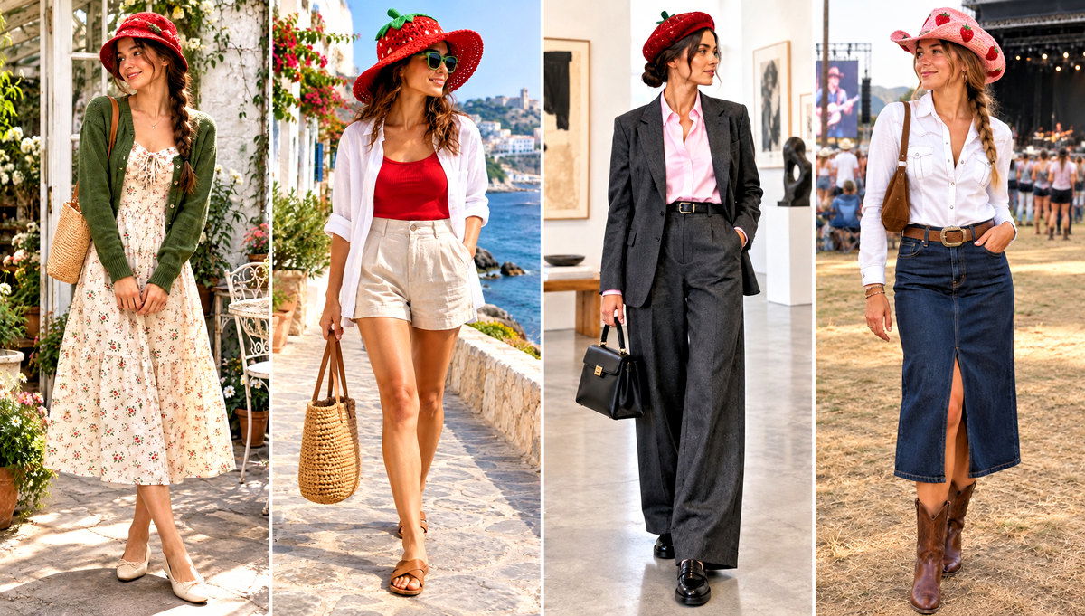 30 Crochet Strawberry Hat Outfit Ideas for Sweet Style