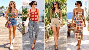 30 Crochet Summer Tops Granny Squares Outfit Ideas in Color