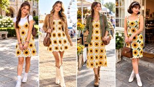 30 Crochet Sunflower Dress Outfit Ideas for Garden Parties