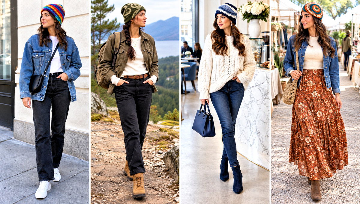 18 Crochet Swirl Beanie Outfit Ideas for Cozy Weekends
