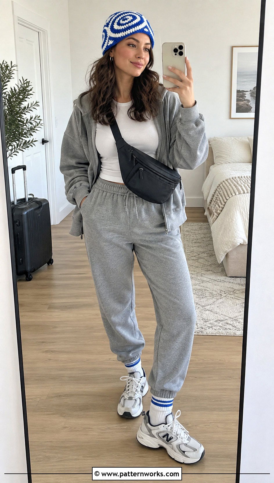 Crochet Swirl Beanie With Hoodie And Joggers - 18 crochet swirl beanie outfit ideas