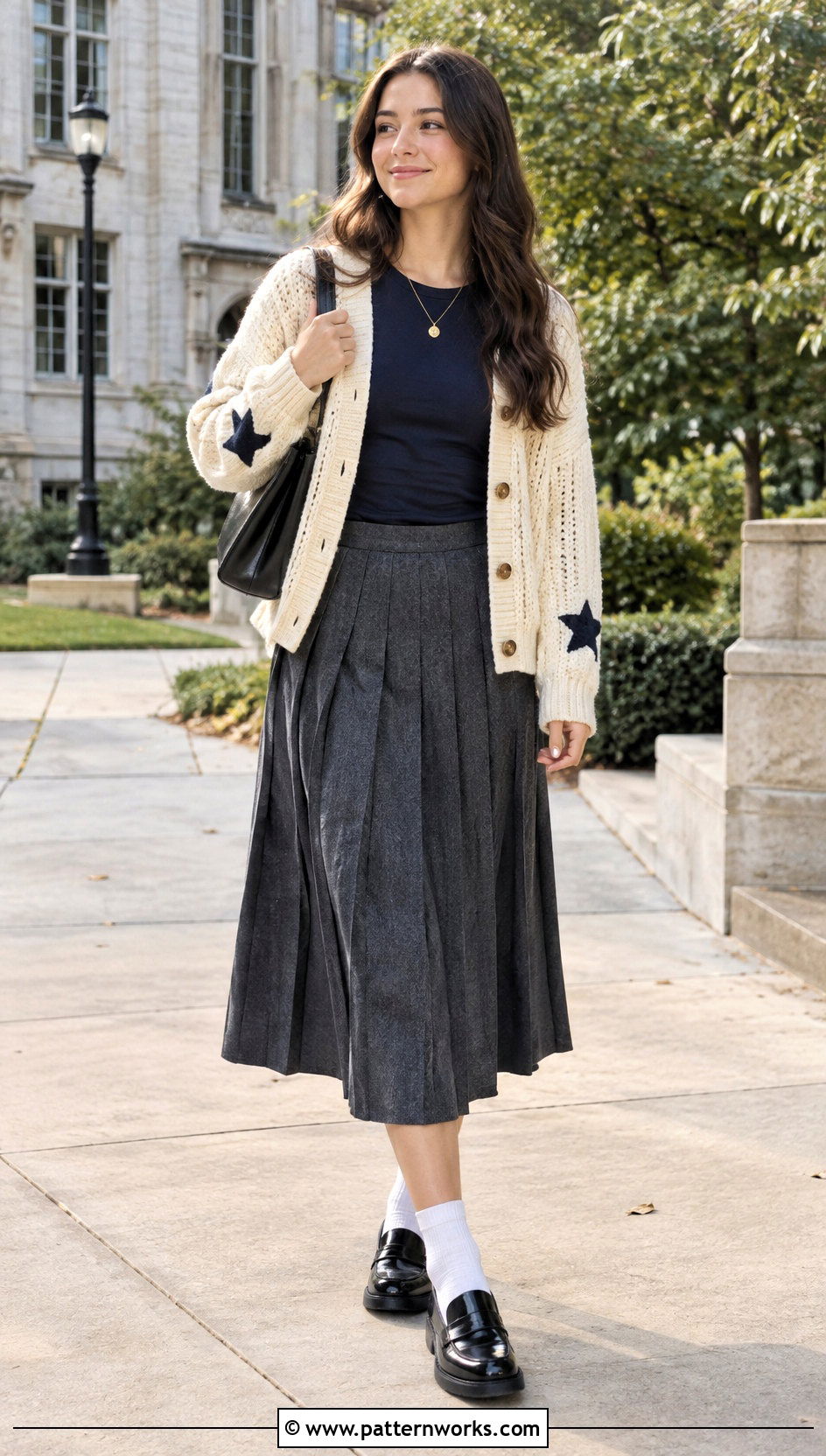 Crochet Taylor Swift Cardigan With Pleated Midi Skirt - 30 crochet taylor swift cardigan outfit ideas