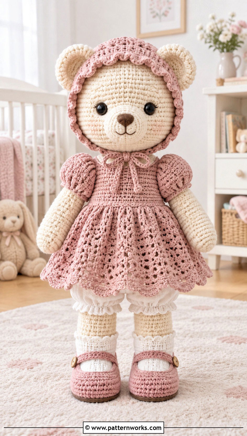 Crochet Teddy Dress And Bonnet Outfit - 30 crochet teddy clothes and outfit ideas