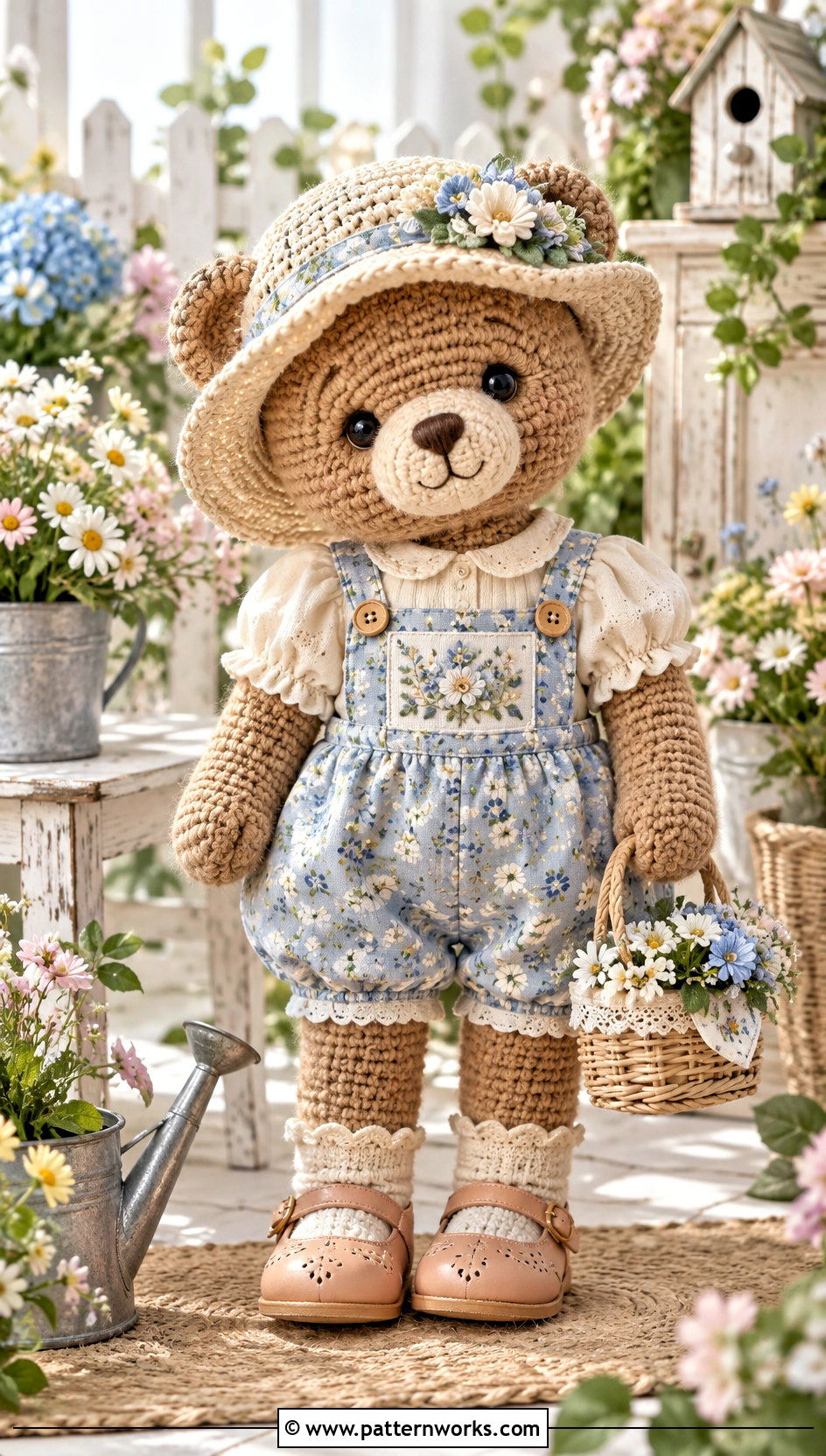 Crochet Teddy Floral Romper Outfit - 30 crochet teddy clothes and outfit ideas