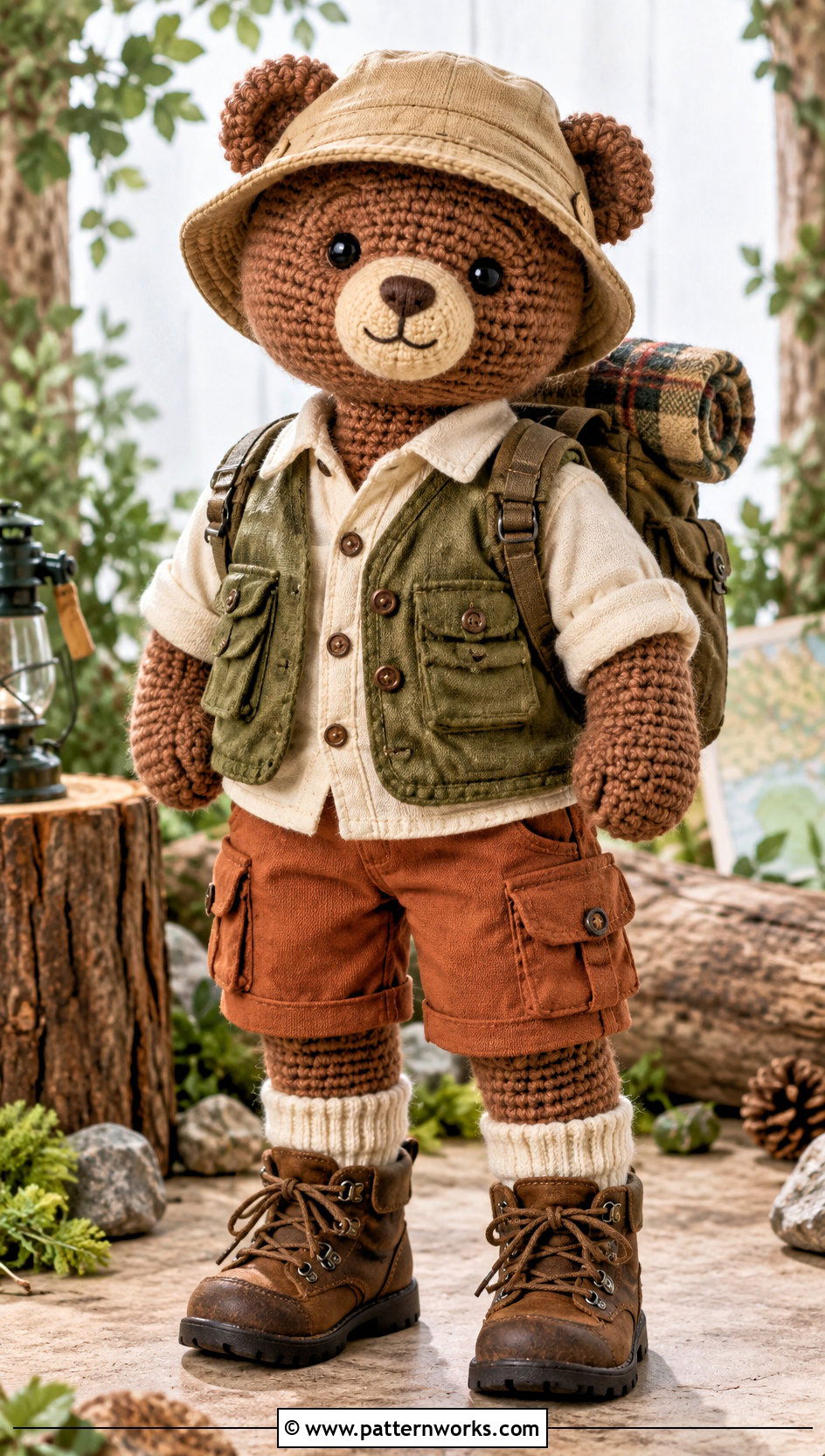 Crochet Teddy Hiking Outfit - 30 crochet teddy clothes and outfit ideas
