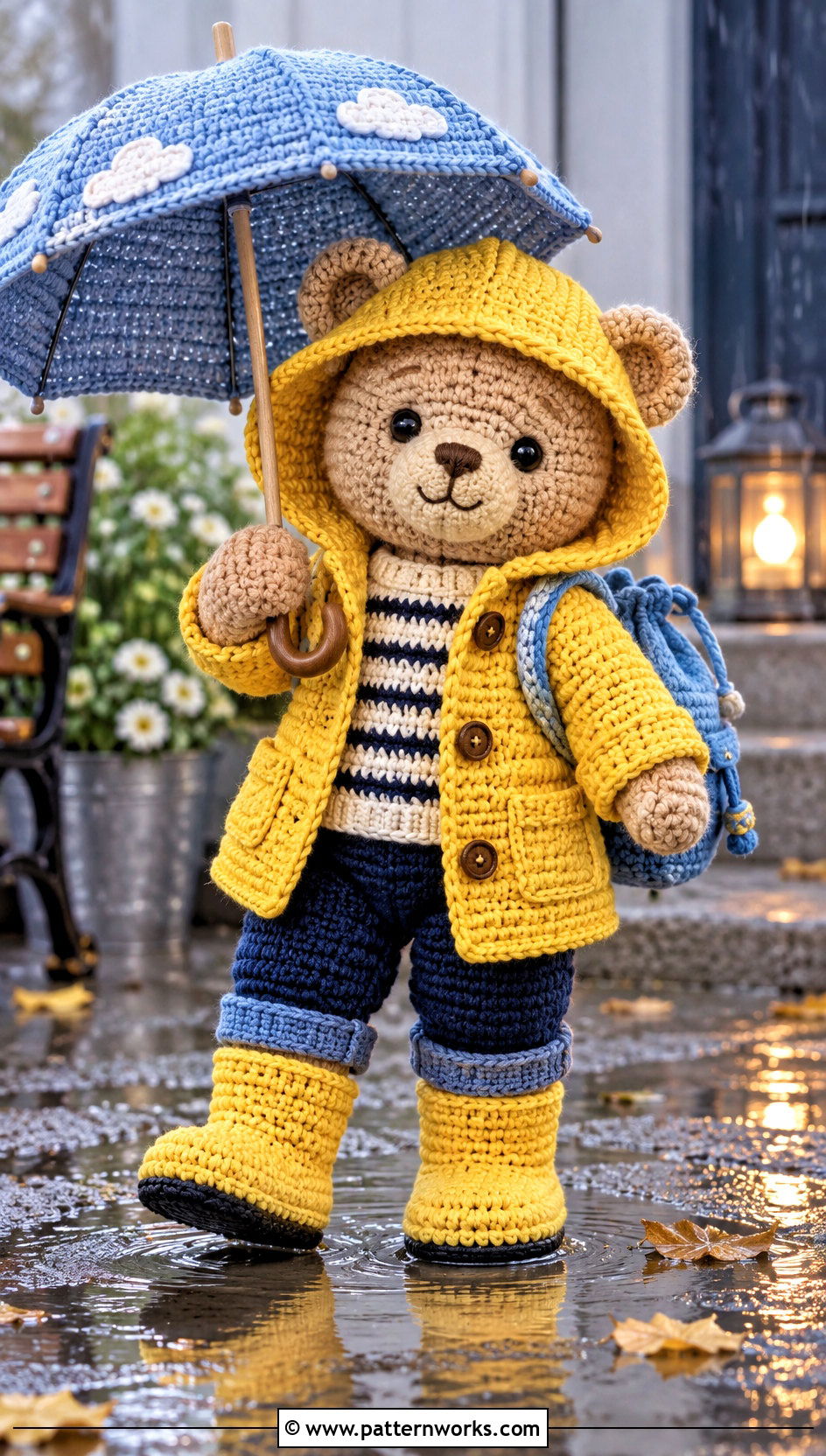 Crochet Teddy Raincoat Outfit - 30 crochet teddy clothes and outfit ideas