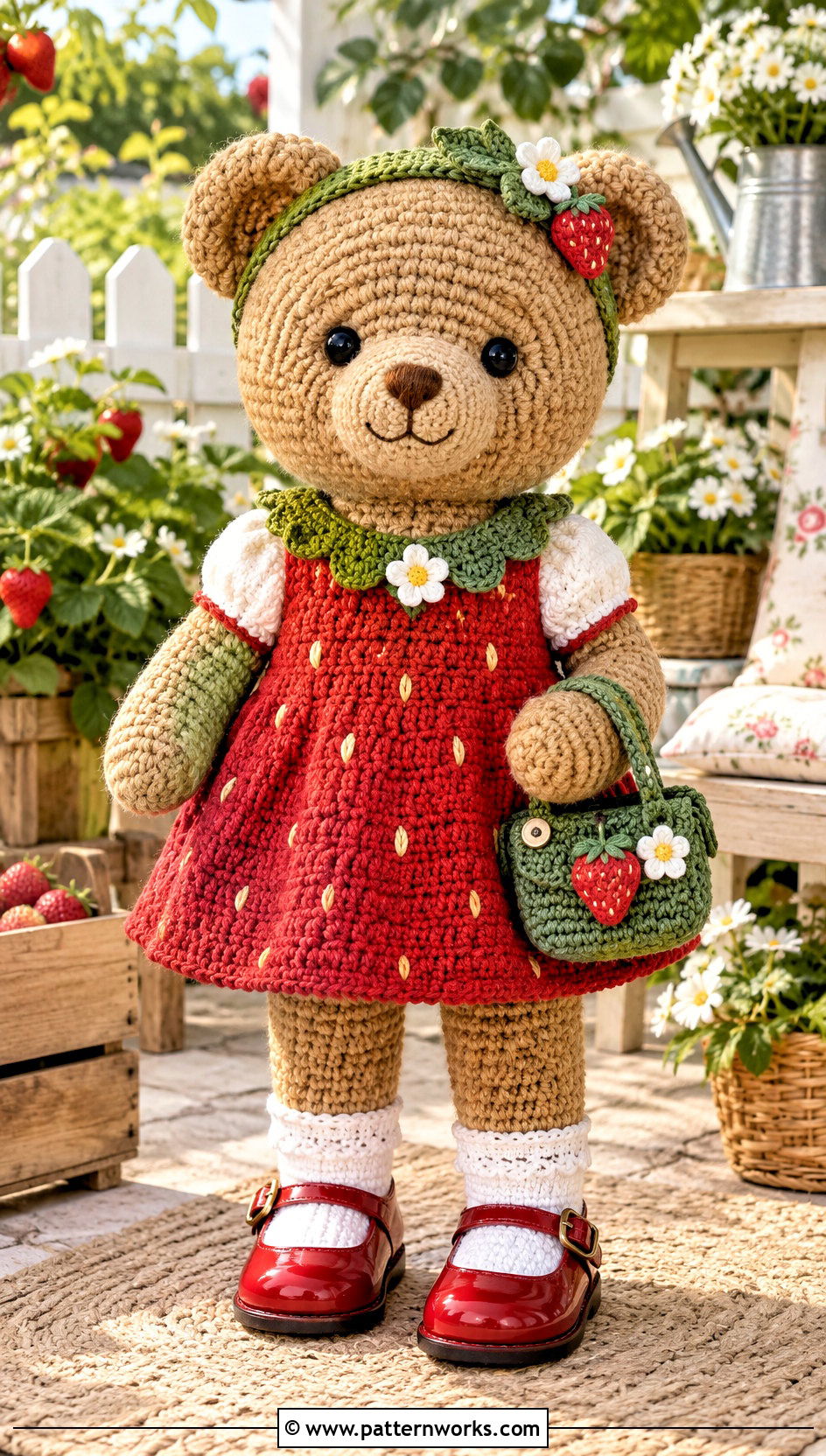 Crochet Teddy Strawberry Dress Outfit - 30 crochet teddy clothes and outfit ideas