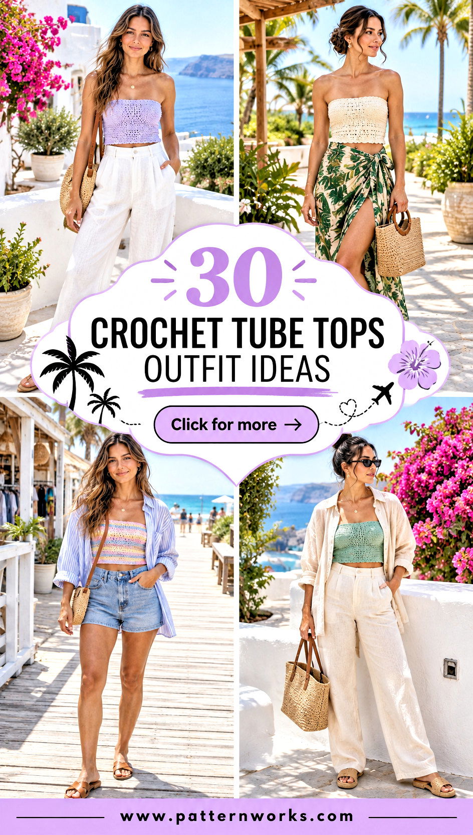 30 Crochet Tube Tops Outfit Ideas for Easy Vacation Looks - 30 Crochet Tube Tops Outfit Ideas for Easy Vacation Looks