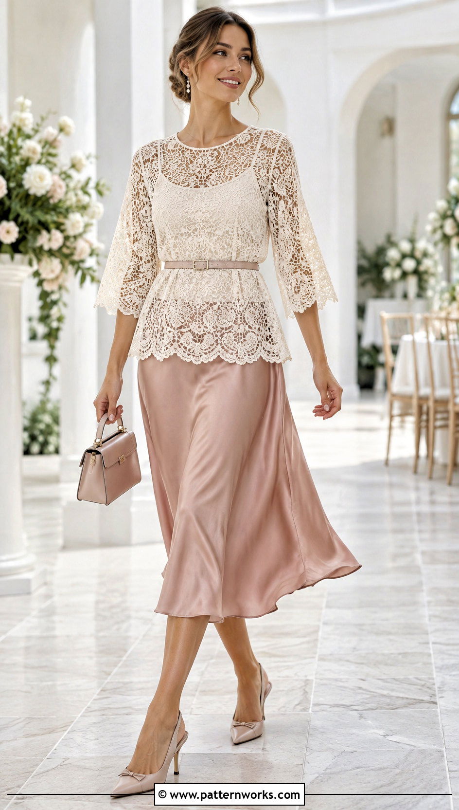 Crochet Tunic With Satin Midi Skirt - 18 Crochet Tunics For Women outfit ideas